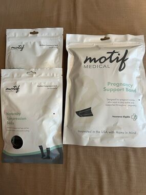 NWT Motif Medical Pregnancy Support Band & Maternity Compression Socks
